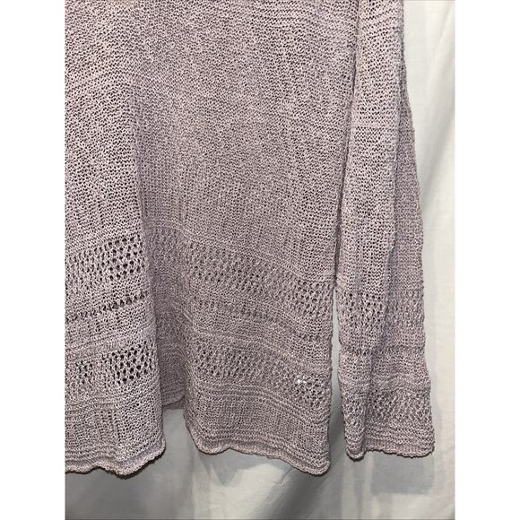Coldwater Creek Sweater Womens 1x Lavender Purple Crochet Cottagecore Linen - Picture 4 of 14